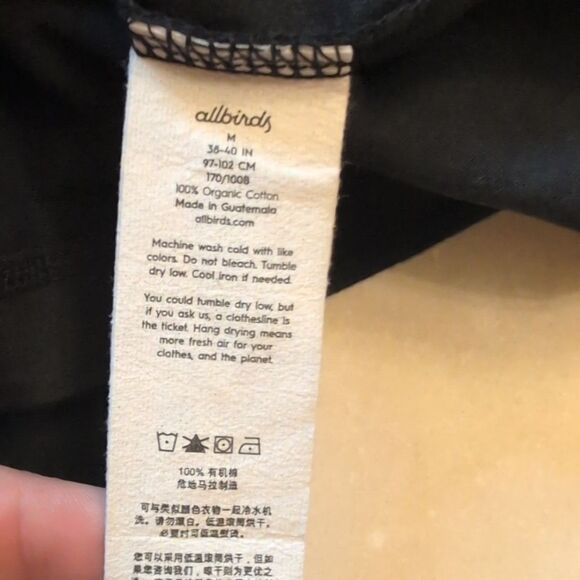 NWT Allbirds Allgood Organic Cotton Tee Natural Black Size M - Picture 9 of 9
